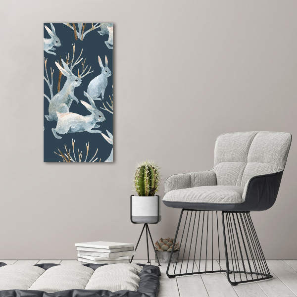 Nowoczesny obraz canvas na ramie pionowy Króliki