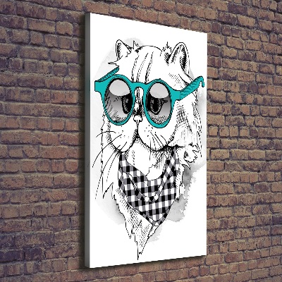 Foto obraz na płótnie pionowy Kot w okularach