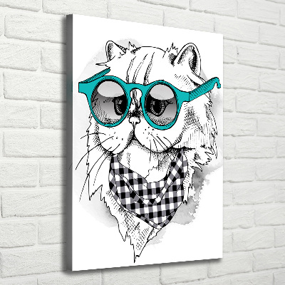 Foto obraz na płótnie pionowy Kot w okularach