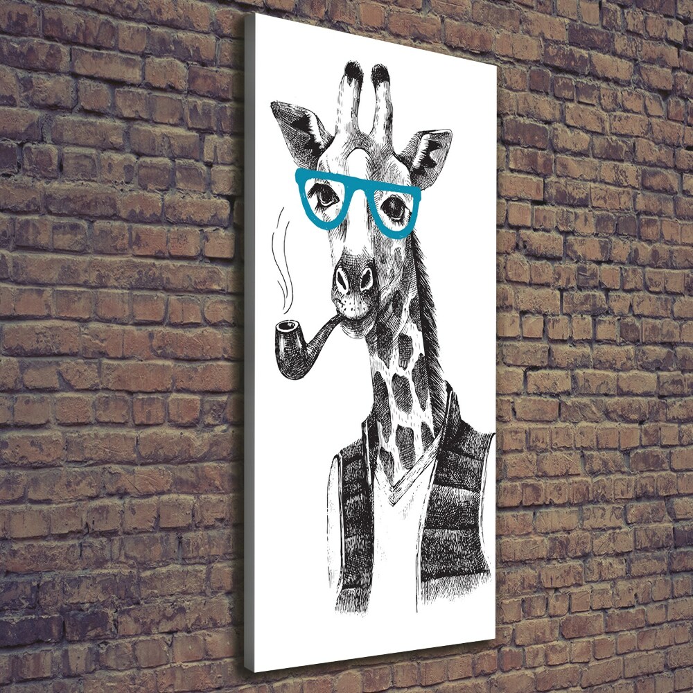 Foto obraz na płótnie pionowy Żyrafy w okularach