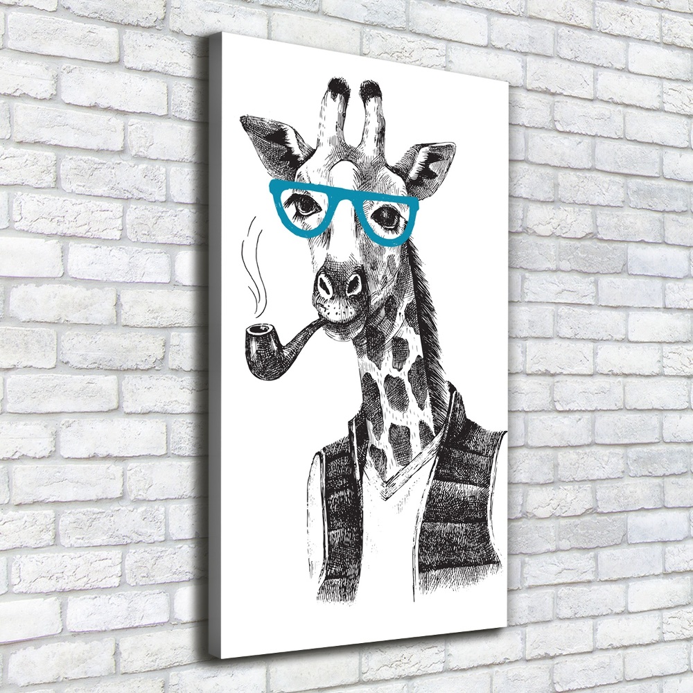 Foto obraz na płótnie pionowy Żyrafy w okularach