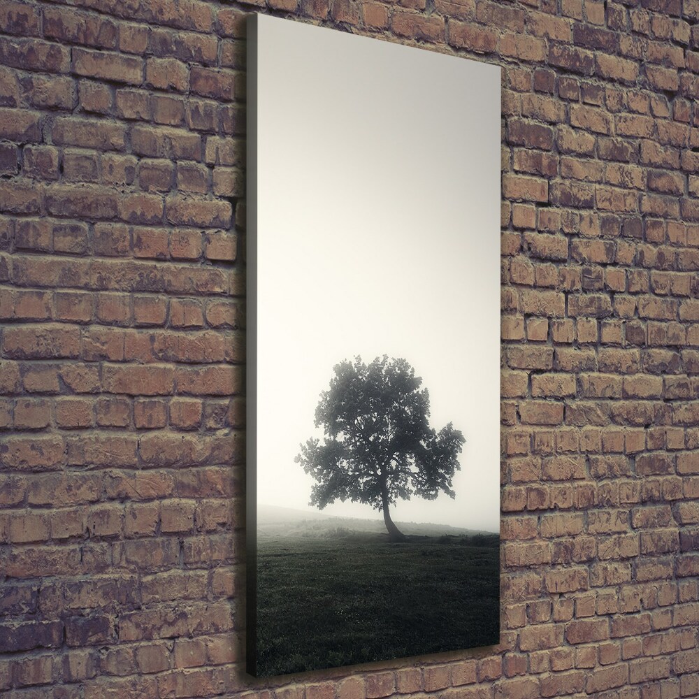 Foto obraz na płótnie pionowy Drzewo we mgle