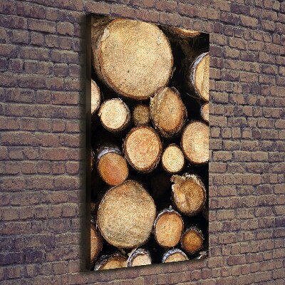 Foto obraz canvas pionowy Kłody drewna