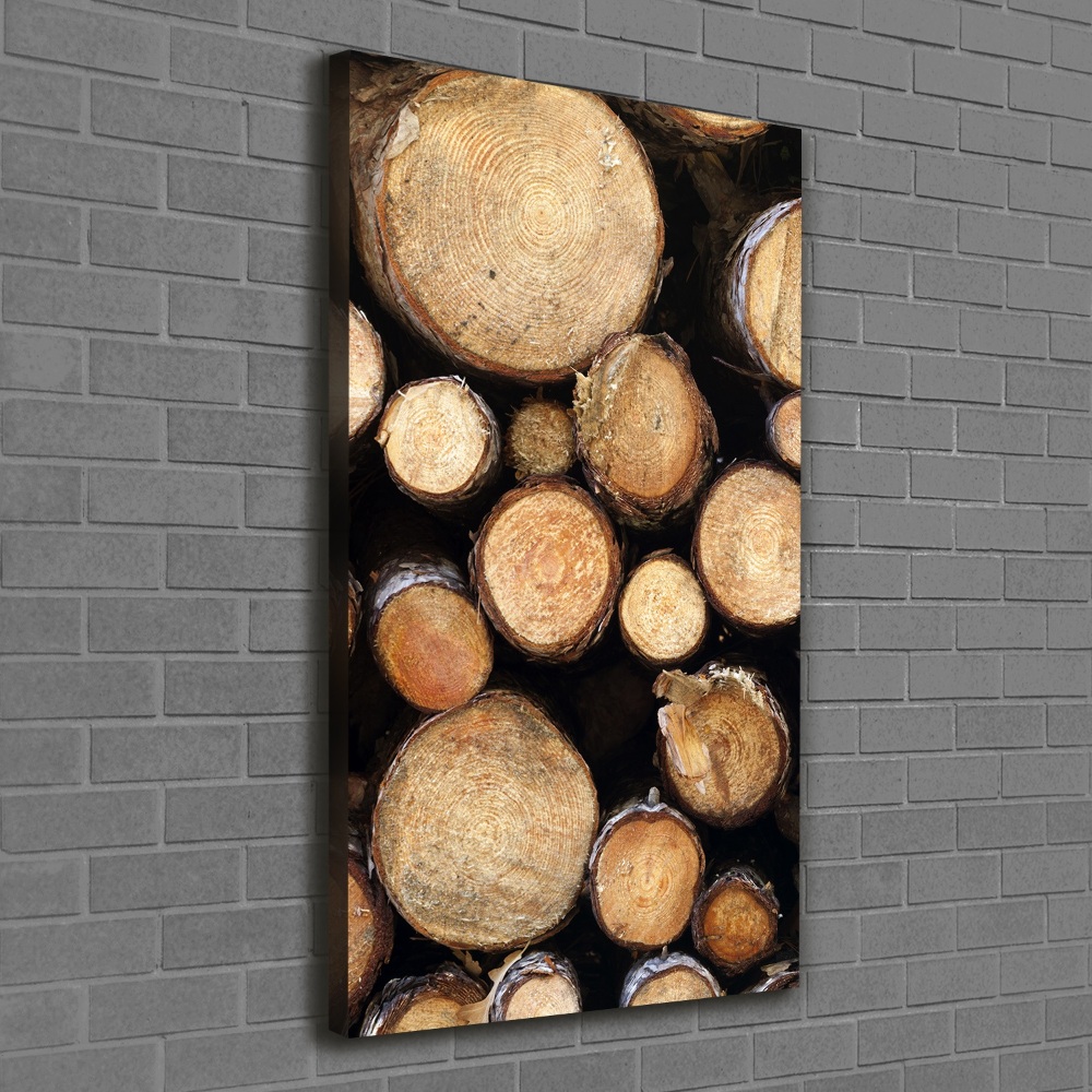 Foto obraz canvas pionowy Kłody drewna