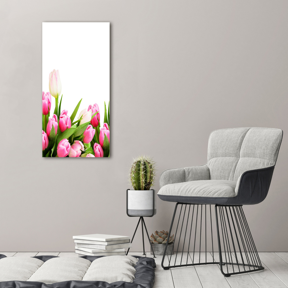 Foto obraz na płótnie pionowy Różowe tulipany