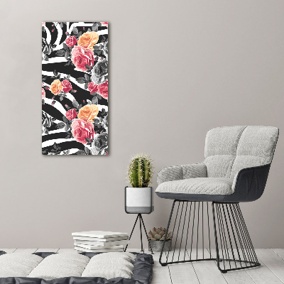 Foto obraz na płótnie do salonu pionowy Róże zebra
