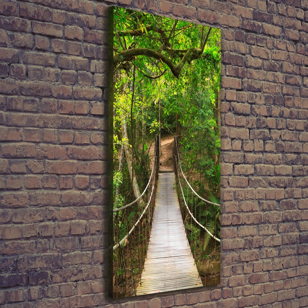 Foto obraz canvas pionowy Most wiszący w lesie