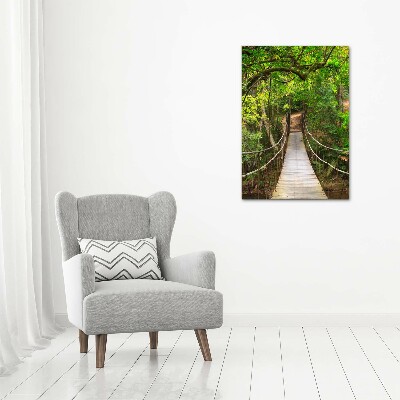 Foto obraz canvas pionowy Most wiszący w lesie