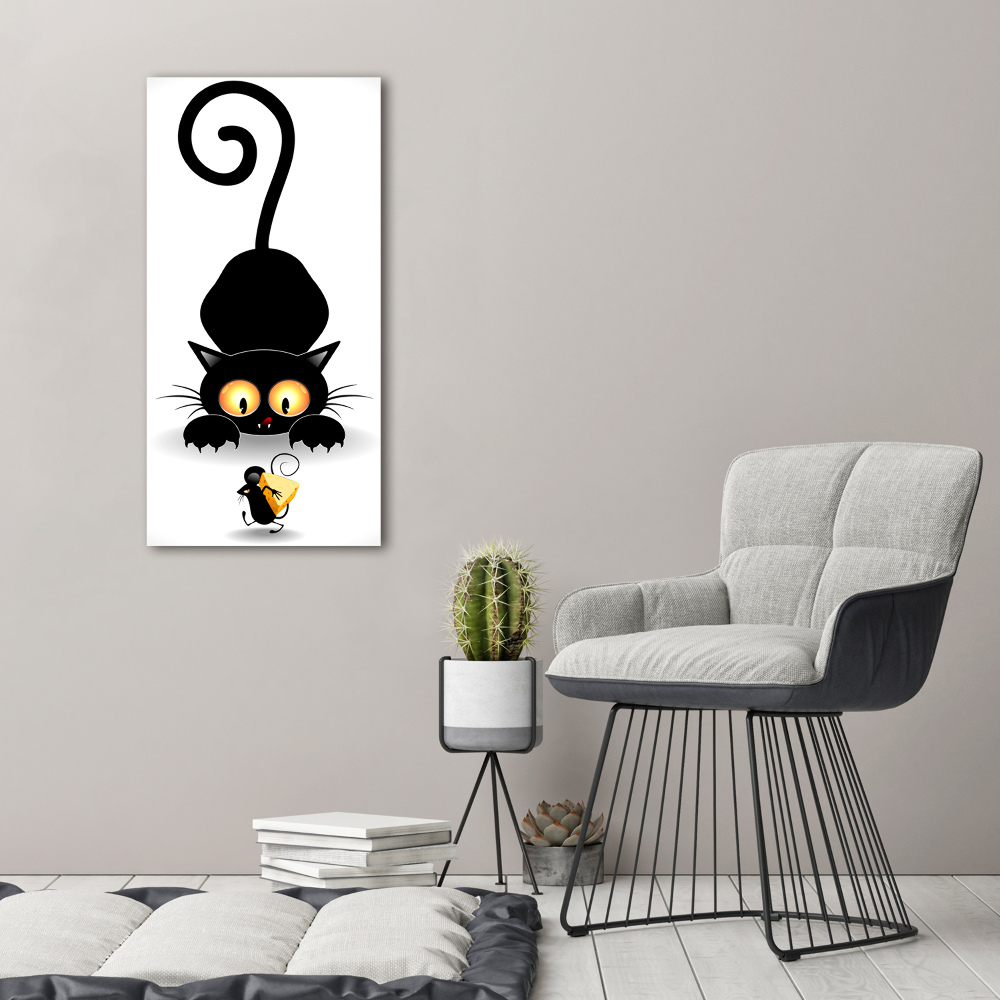 Foto obraz na płótnie do salonu pionowy Kot i mysz