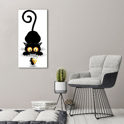 Foto obraz na płótnie do salonu pionowy Kot i mysz
