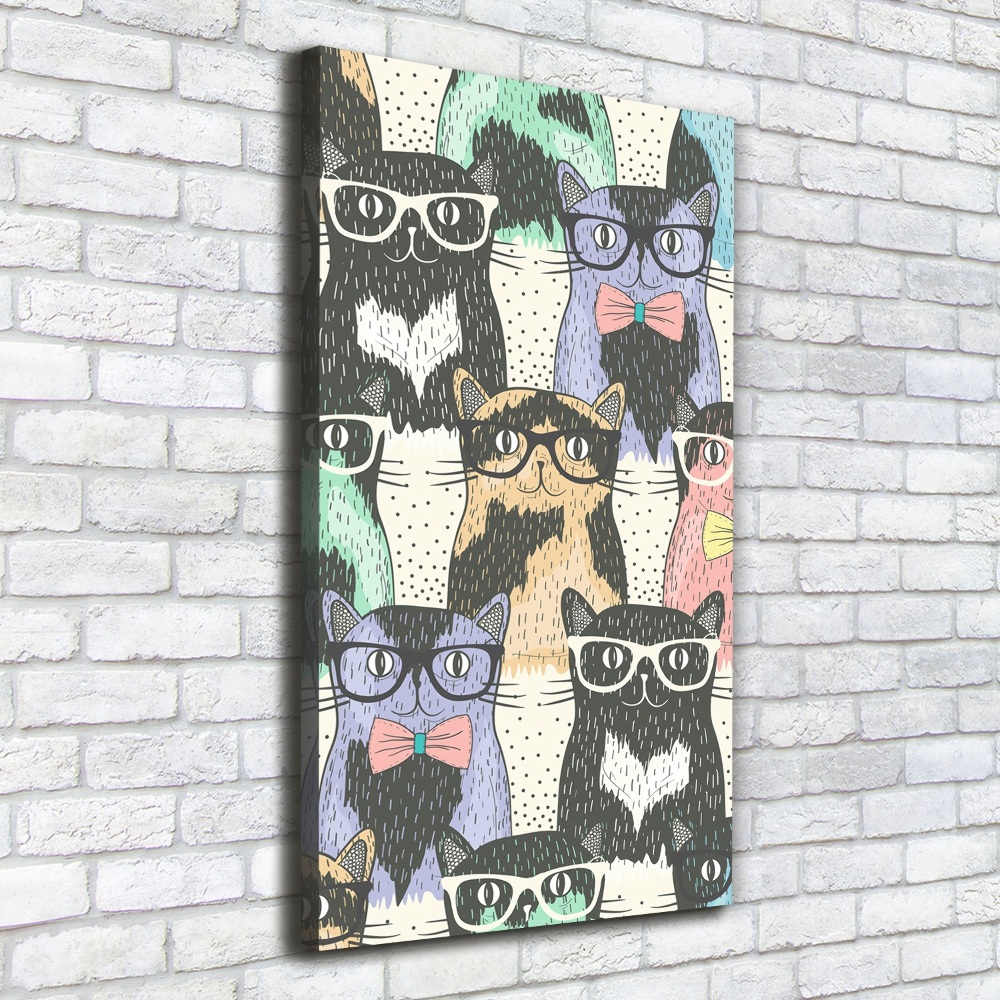 Foto obraz na płótnie pionowy Koty w okularach