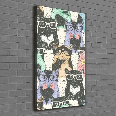 Foto obraz na płótnie pionowy Koty w okularach