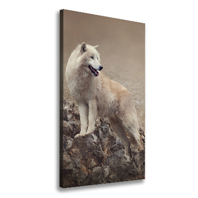 Foto obraz canvas pionowy Wilk na skale