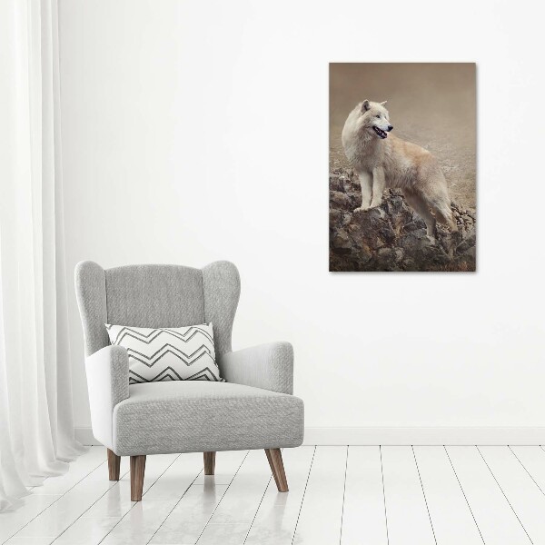 Foto obraz canvas pionowy Wilk na skale