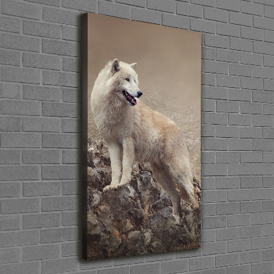 Foto obraz canvas pionowy Wilk na skale