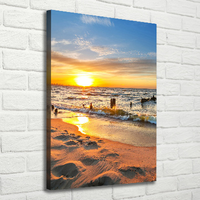 Foto obraz na płótnie pionowy Zachód słońca morze