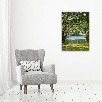 Foto obraz na płótnie pionowy Jezioro w parku