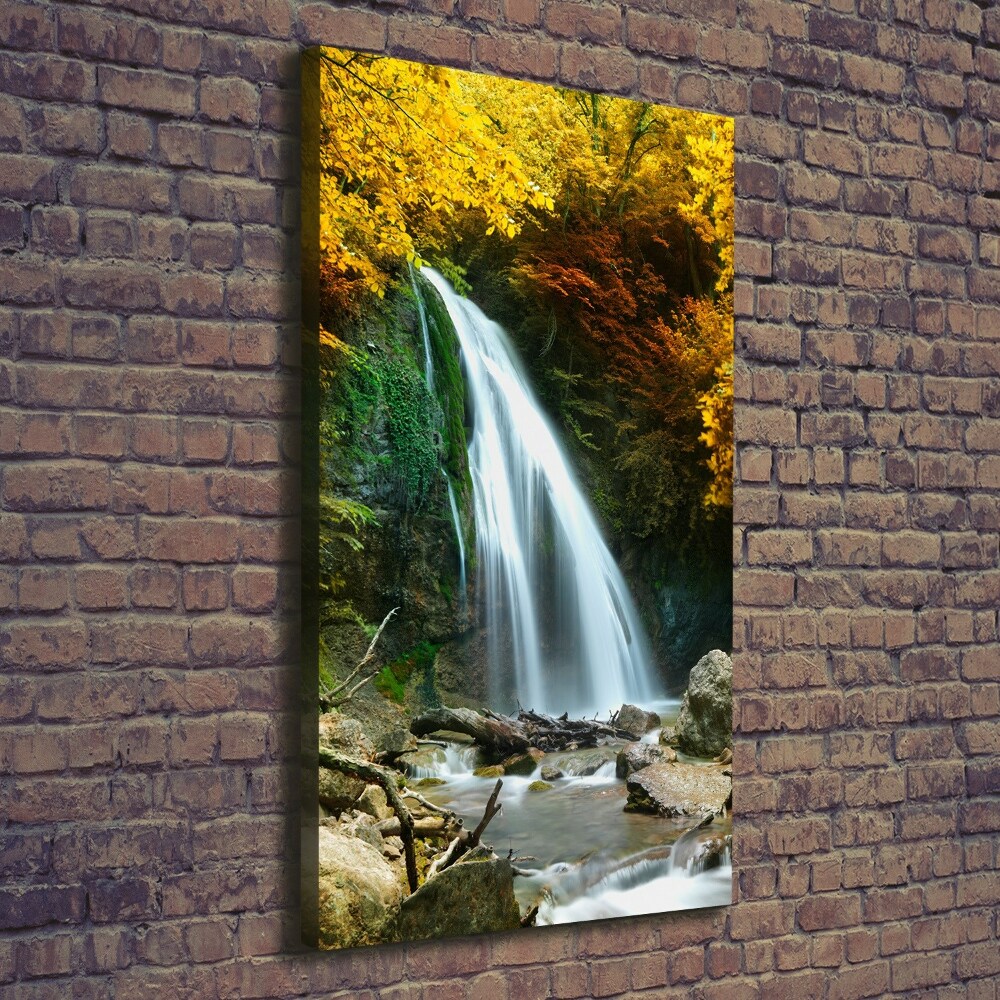 Foto obraz na płótnie pionowy Wodospad w lesie