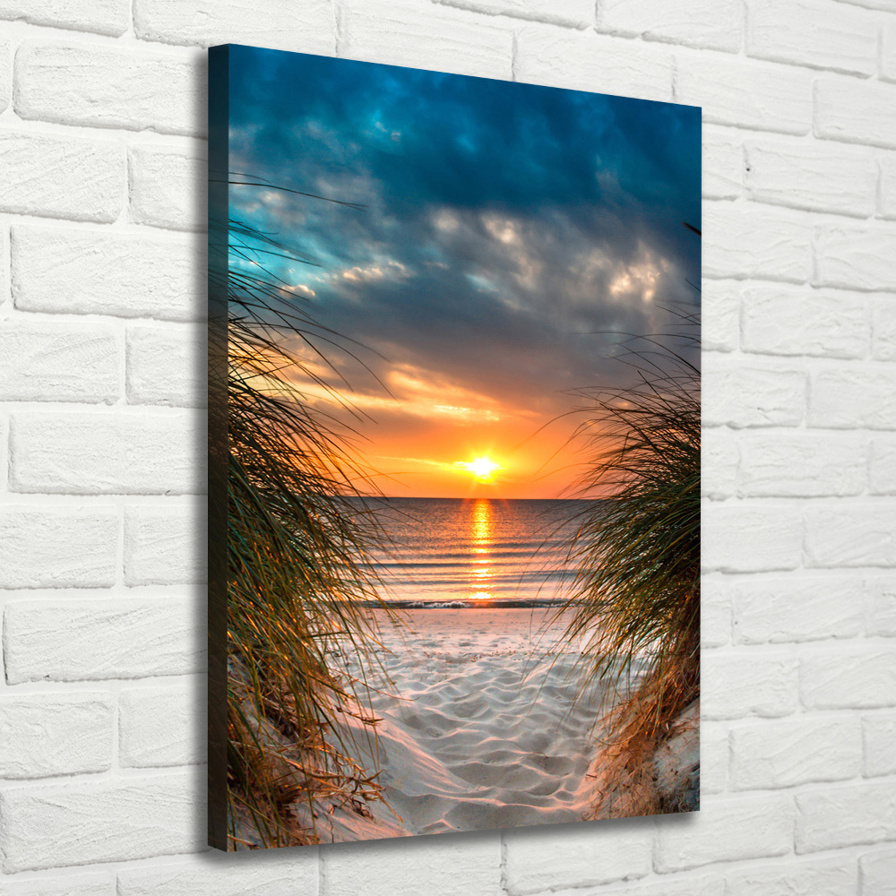 Foto obraz na płótnie pionowy Zachód słońca morze