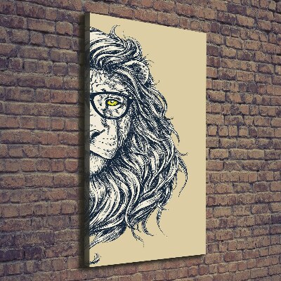 Foto obraz na płótnie pionowy Hipsterski lew