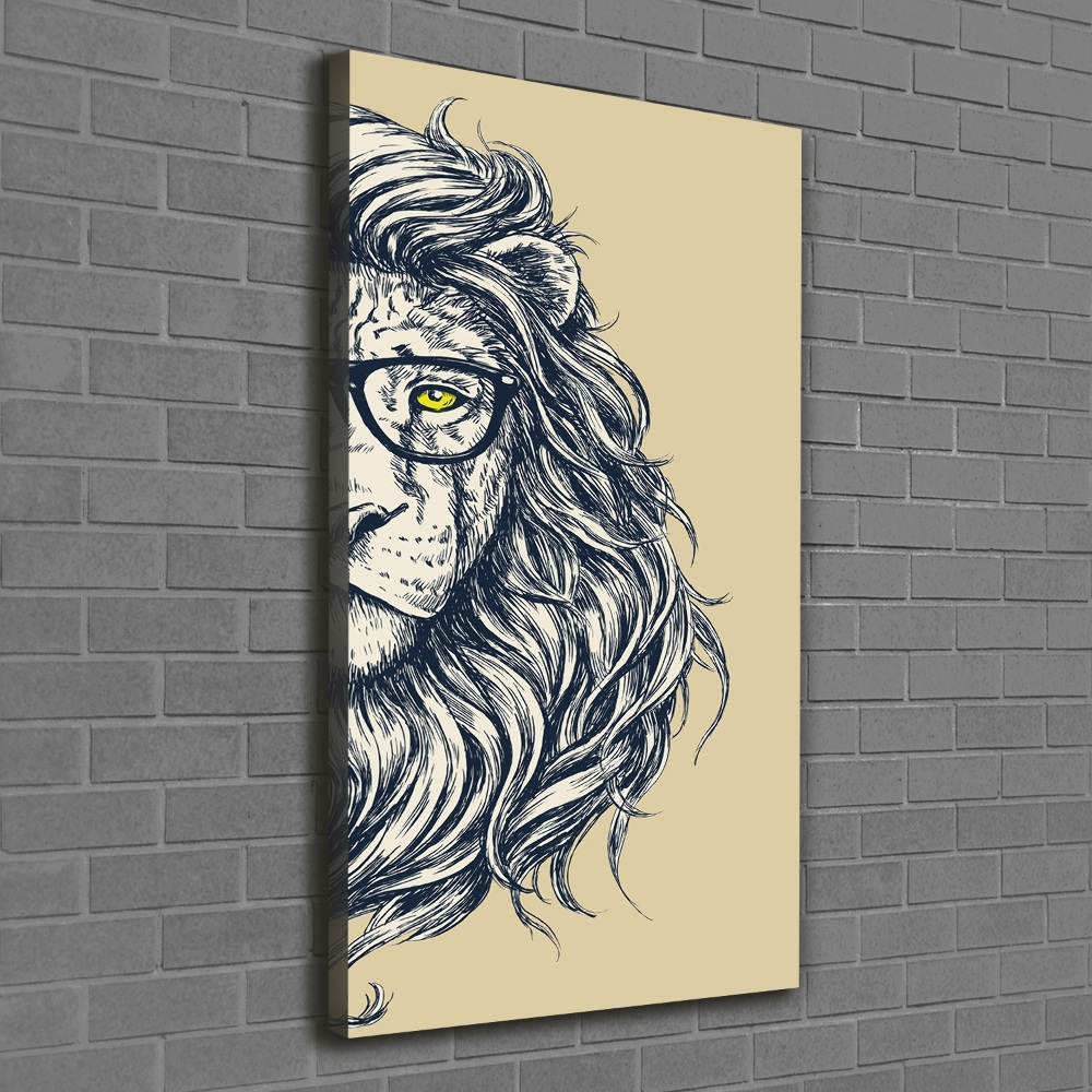 Foto obraz na płótnie pionowy Hipsterski lew