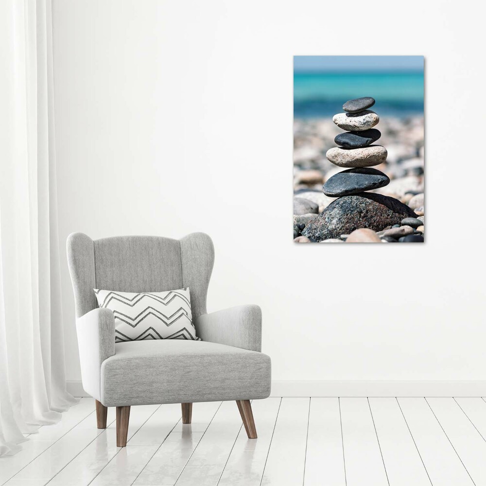 Foto obraz na płótnie pionowy Kamienista plaża