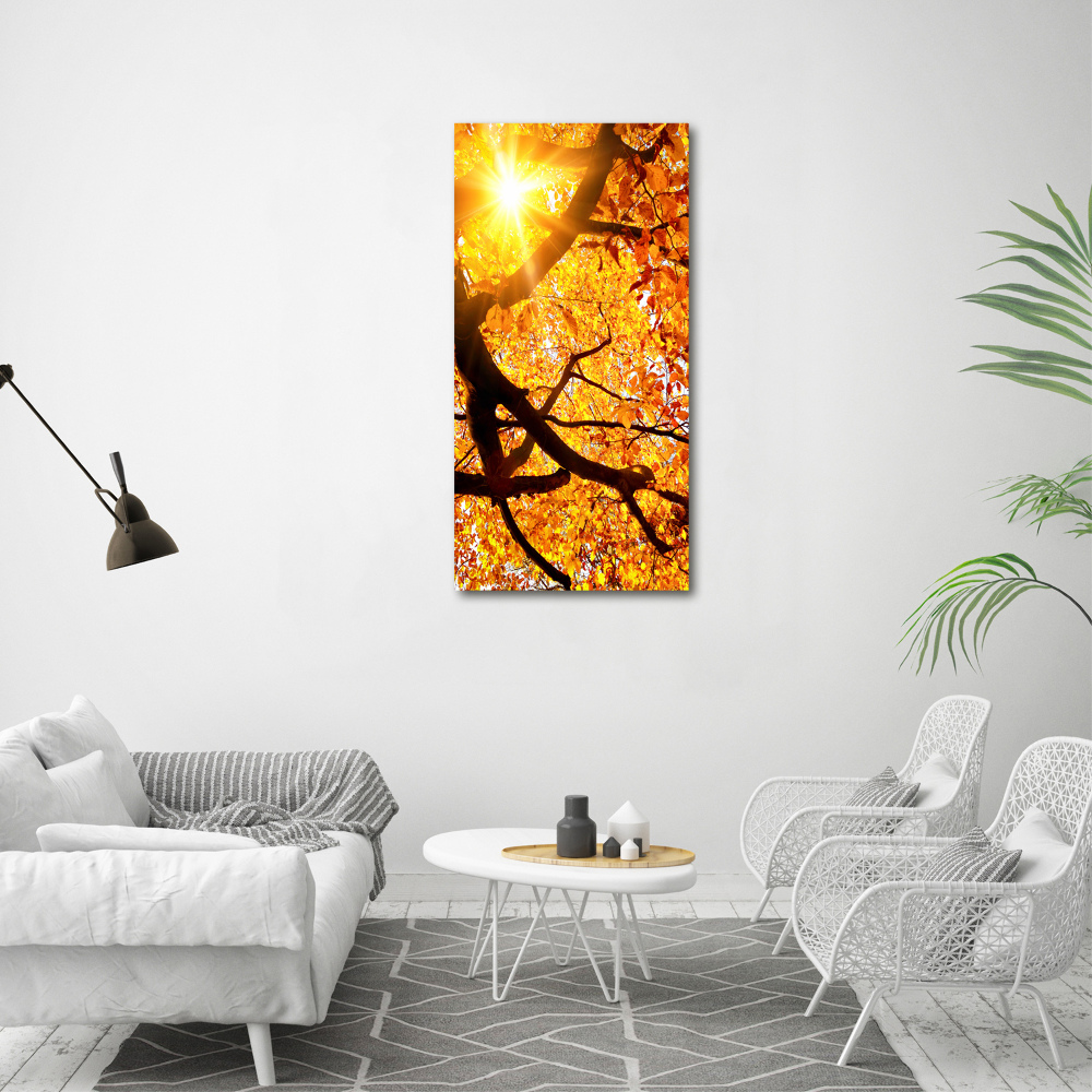 Foto obraz na płótnie pionowy Jesienne drzewo