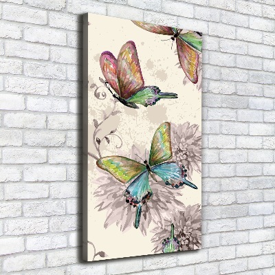 Foto obraz na płótnie pionowy Kolorowe motyle