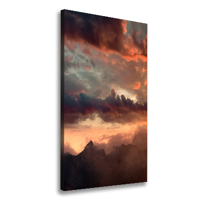 Foto obraz na płótnie pionowy Zachód słońca góry