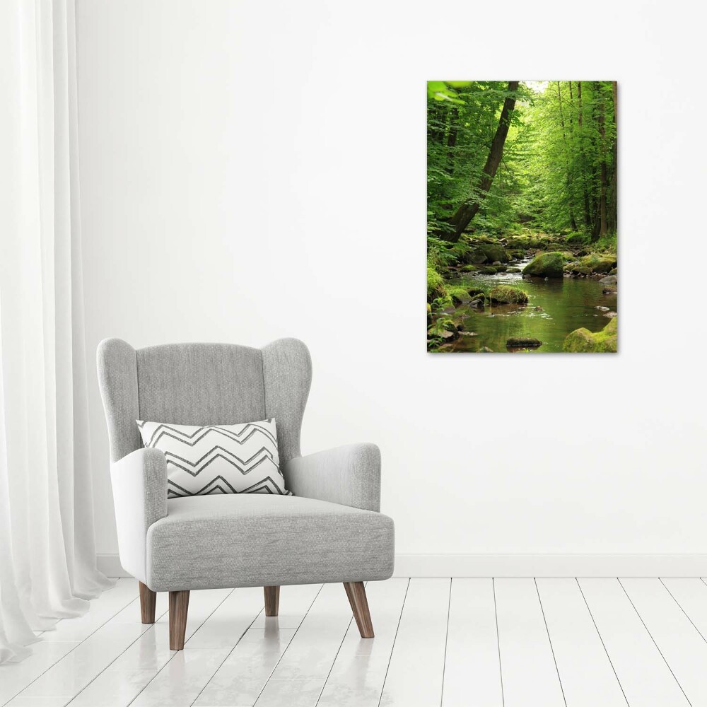 Foto obraz canvas pionowy Rzeka w lesie