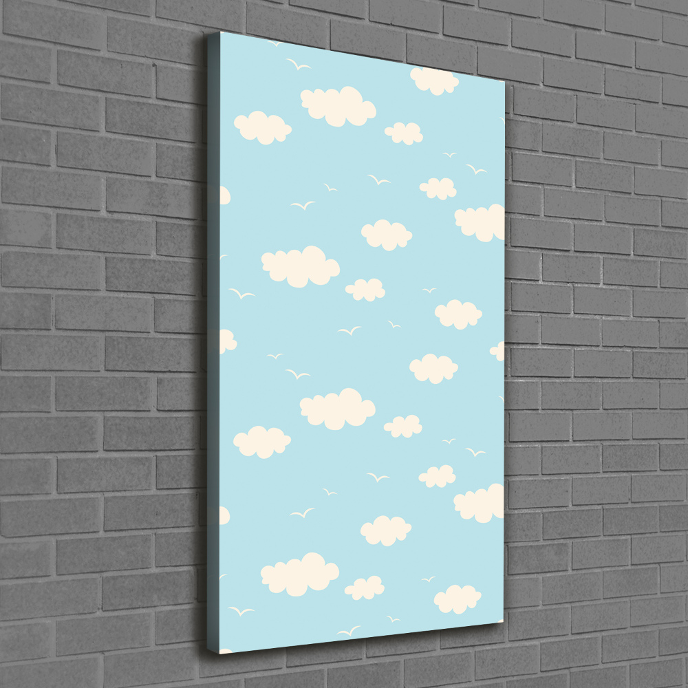 Nowoczesny obraz canvas na ramie pionowy Chmurki