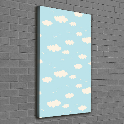 Nowoczesny obraz canvas na ramie pionowy Chmurki