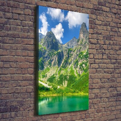 Foto obraz na płótnie pionowy Jezioro w górach