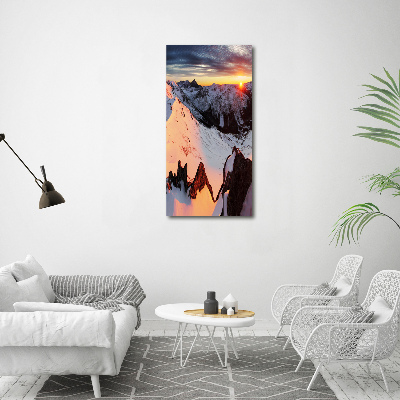 Foto obraz na płótnie do salonu pionowy Góry zimą