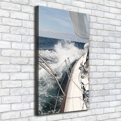 Foto obraz na płótnie pionowy Jacht na morzu