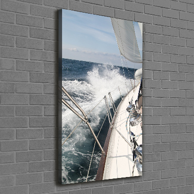 Foto obraz na płótnie pionowy Jacht na morzu