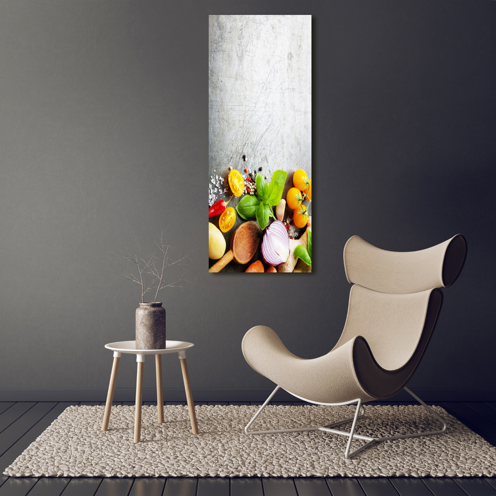 Nowoczesny obraz canvas na ramie pionowy Warzywa