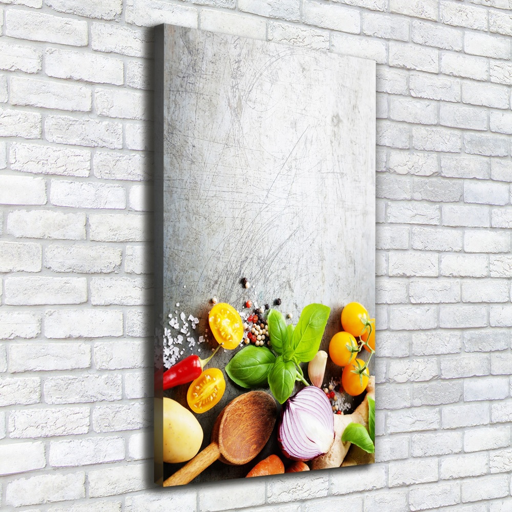 Nowoczesny obraz canvas na ramie pionowy Warzywa