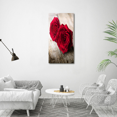 Foto obraz na płótnie pionowy Czerwone róże