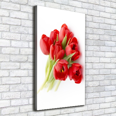 Foto obraz na płótnie pionowy Czerwone tulipany