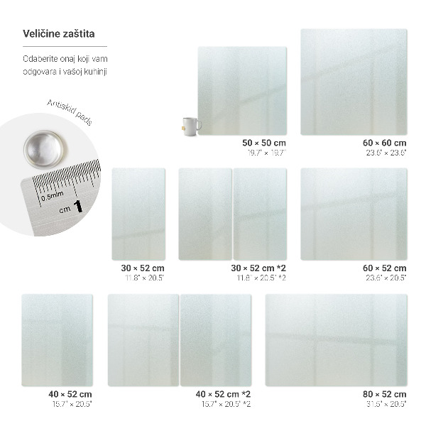 Osłona płyty indukcyjnej Prostokątna półprzezroczysta