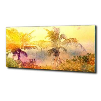 Foto obraz szkło hartowane Kolorowe palmy
