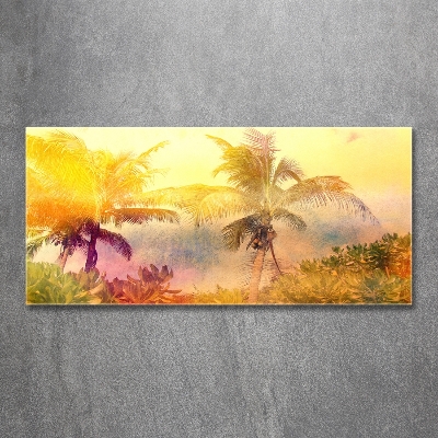 Foto obraz szkło hartowane Kolorowe palmy