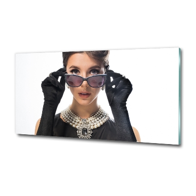 Foto-obraz szklany Kobieta w okularach