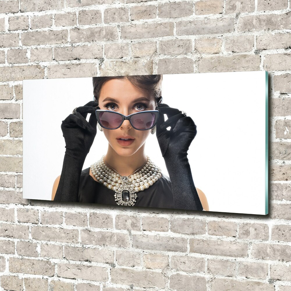 Foto-obraz szklany Kobieta w okularach