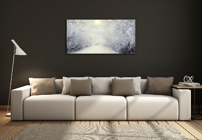 Fotoobraz na ścianę szklany Piękny las zimą