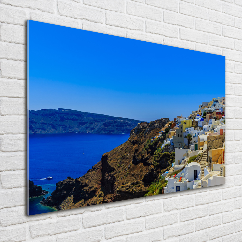 Fotoobraz na ścianę szklany Santoryn Grecja