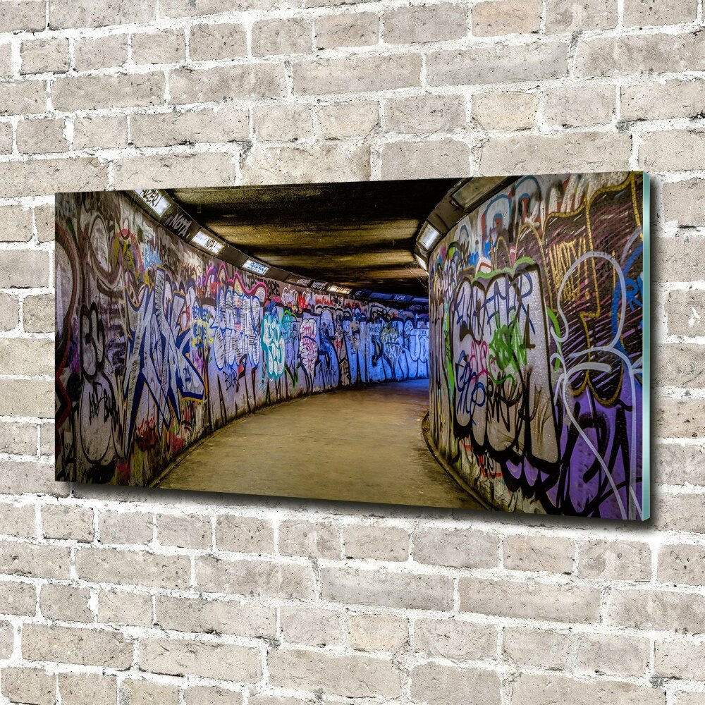 Foto obraz szklany Graffiti w metrze