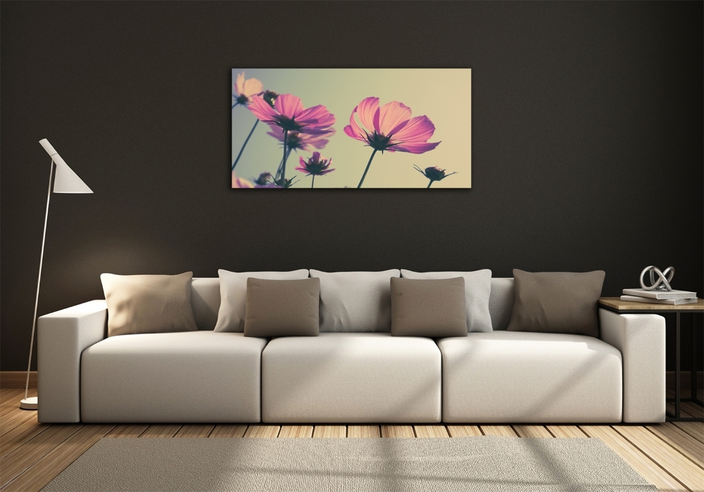 Foto obraz szkło hartowane Różowe kwiaty