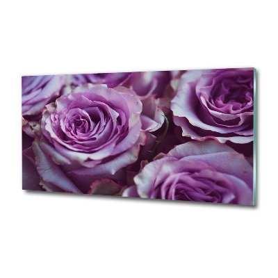 Foto obraz szkło hartowane Fioletowe róże